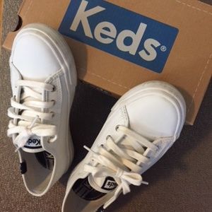 White Leather Keds in kids